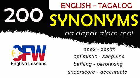 upang synonym tagalog